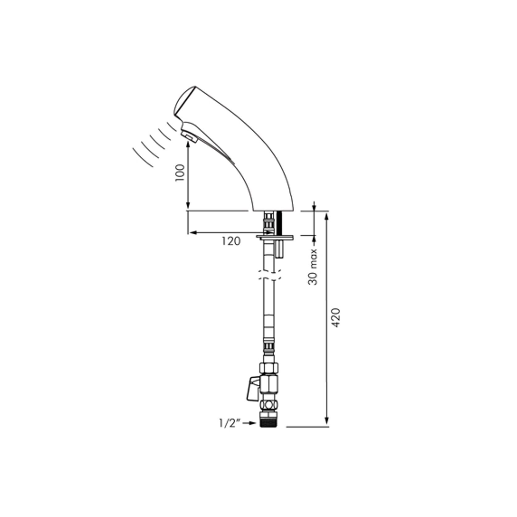 Delabie Tempomatic 3 Electronic Basin Tap gallery detail image