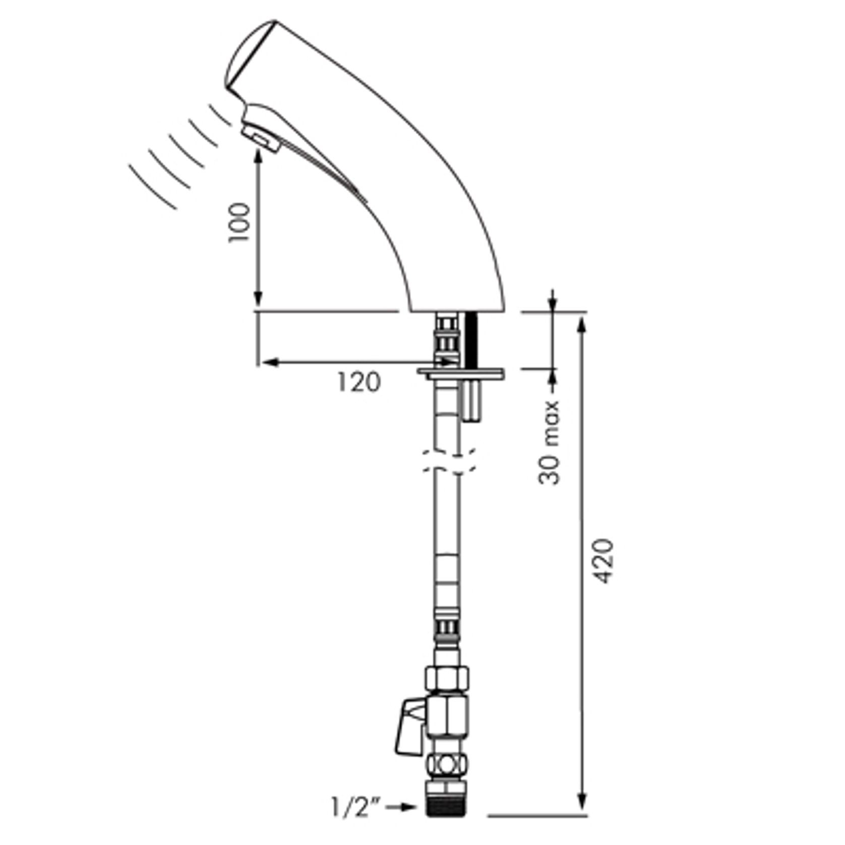 Delabie Tempomatic 3 Electronic Basin Tap gallery detail image