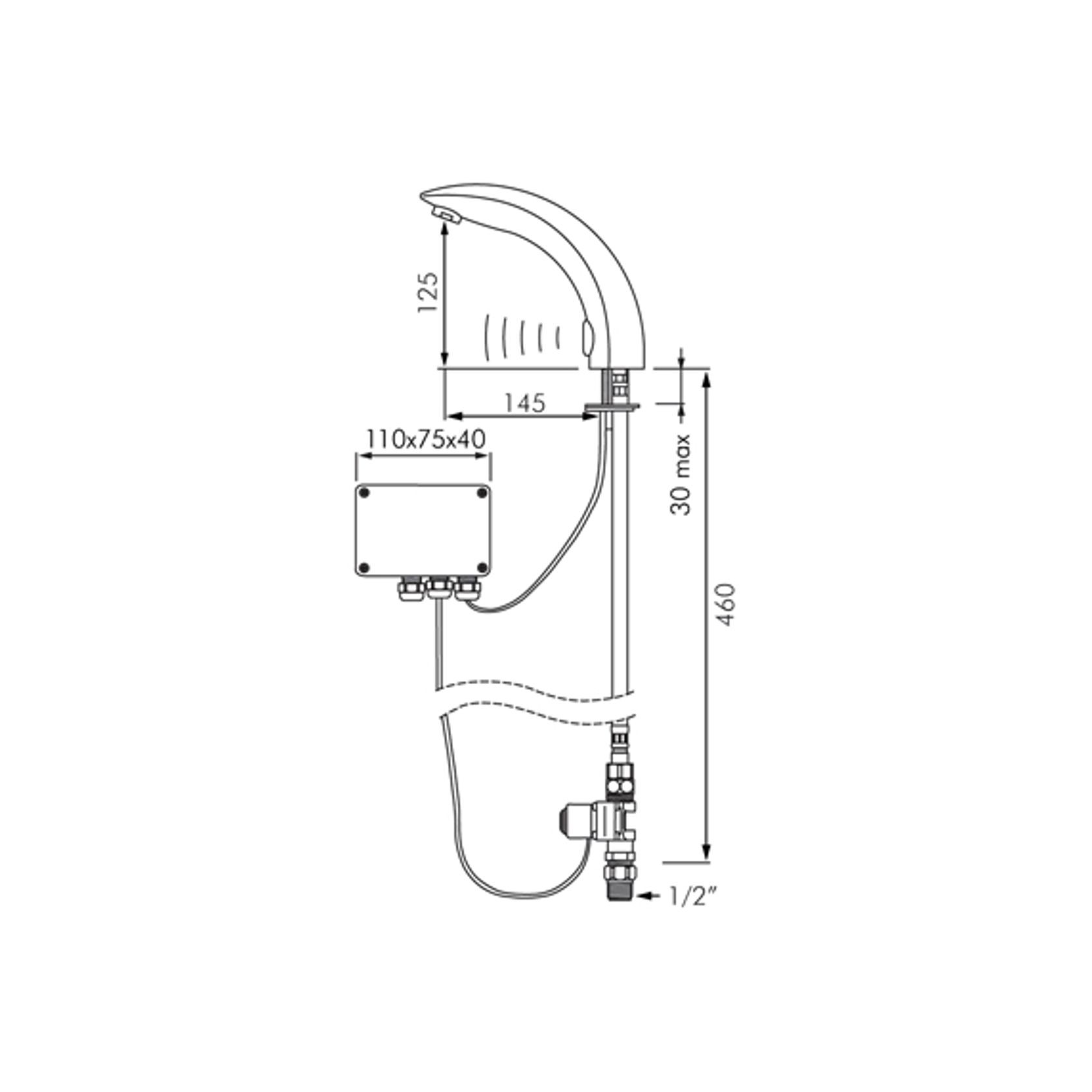 Delabie Tempomatic 2 Electronic Basin Tap gallery detail image