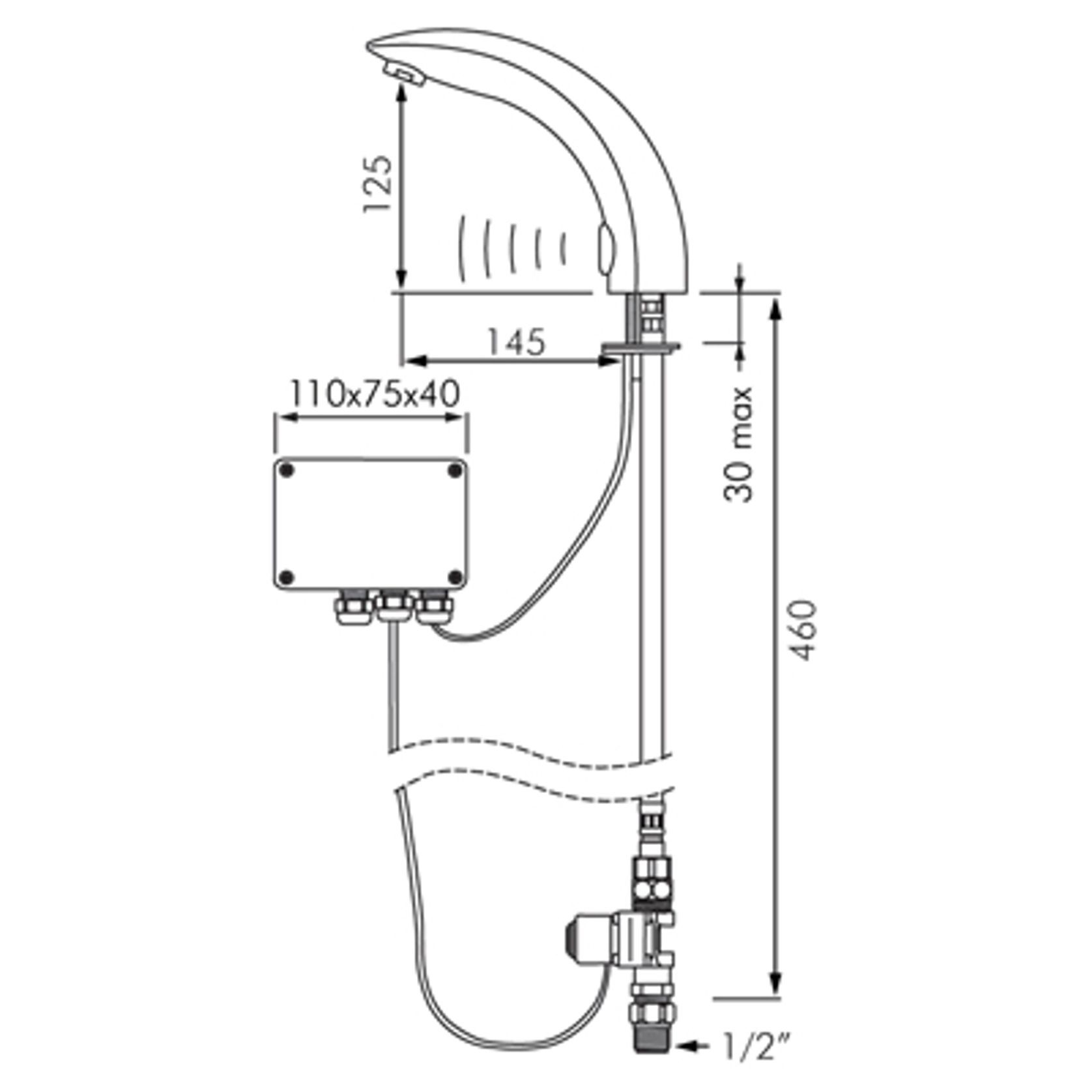 Delabie Tempomatic 2 Electronic Basin Tap gallery detail image