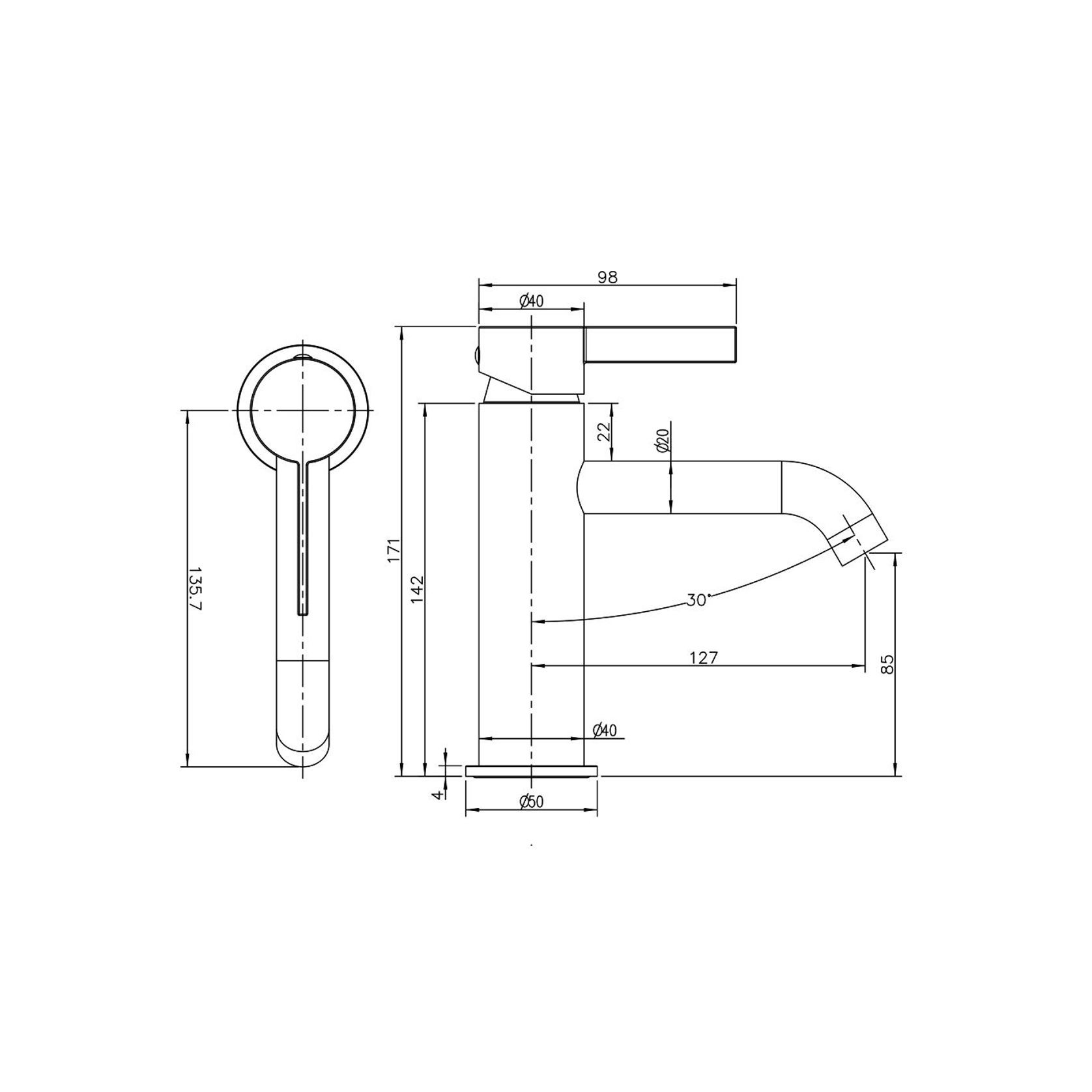 Due Basin Mixer gallery detail image