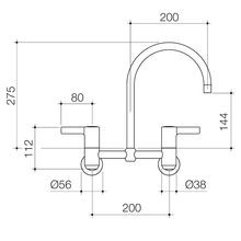 G Series+ Exposed Wall Sink Set 160mm Outlet + 150mm Handles gallery detail image