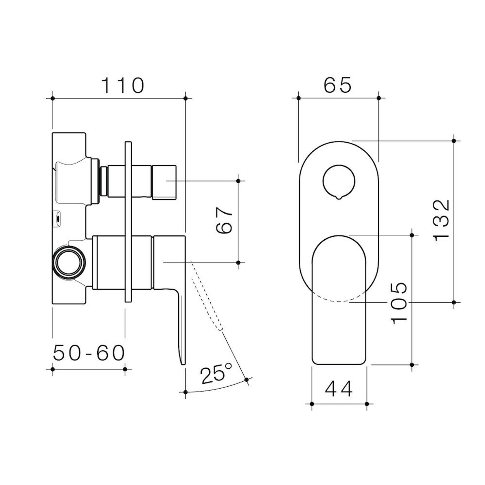 Urbane II Bath/Shower Mixer w/ Diverter Rounded Cover gallery detail image