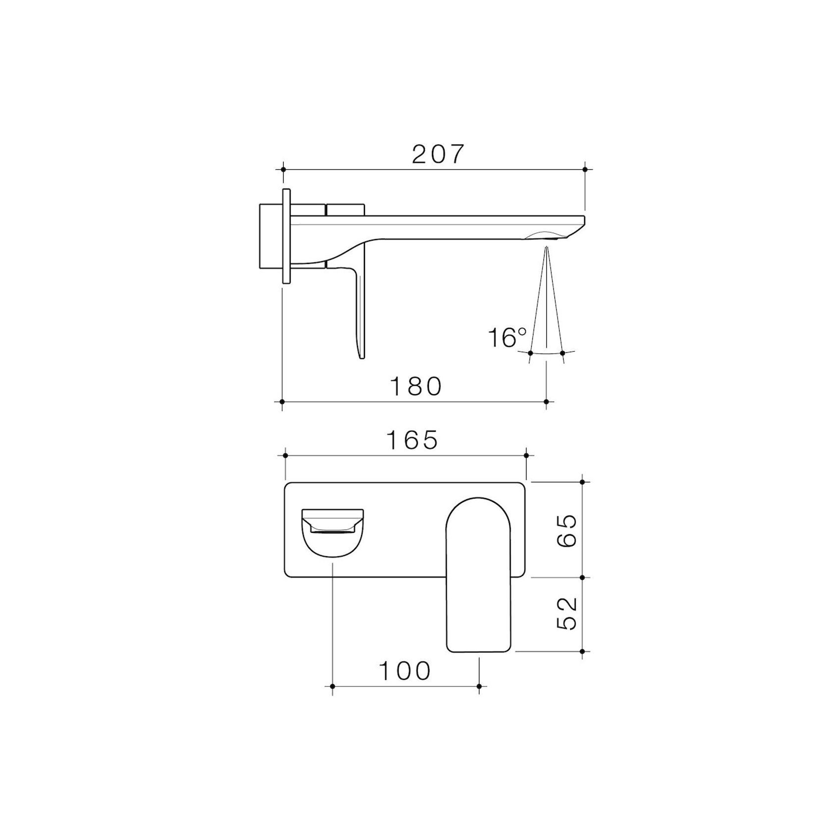 Urbane II Wall Basin Bath Trim Kit 180mm Rectangular Cover Plate gallery detail image