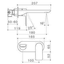 Urbane II Wall Basin/Bath Mixer 180mm Rounded Cover gallery detail image