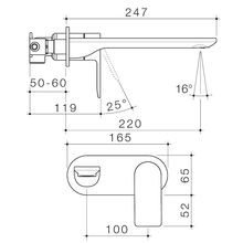 Urbane II Wall Basin/Bath Mixer 220mm Rounded Cover gallery detail image