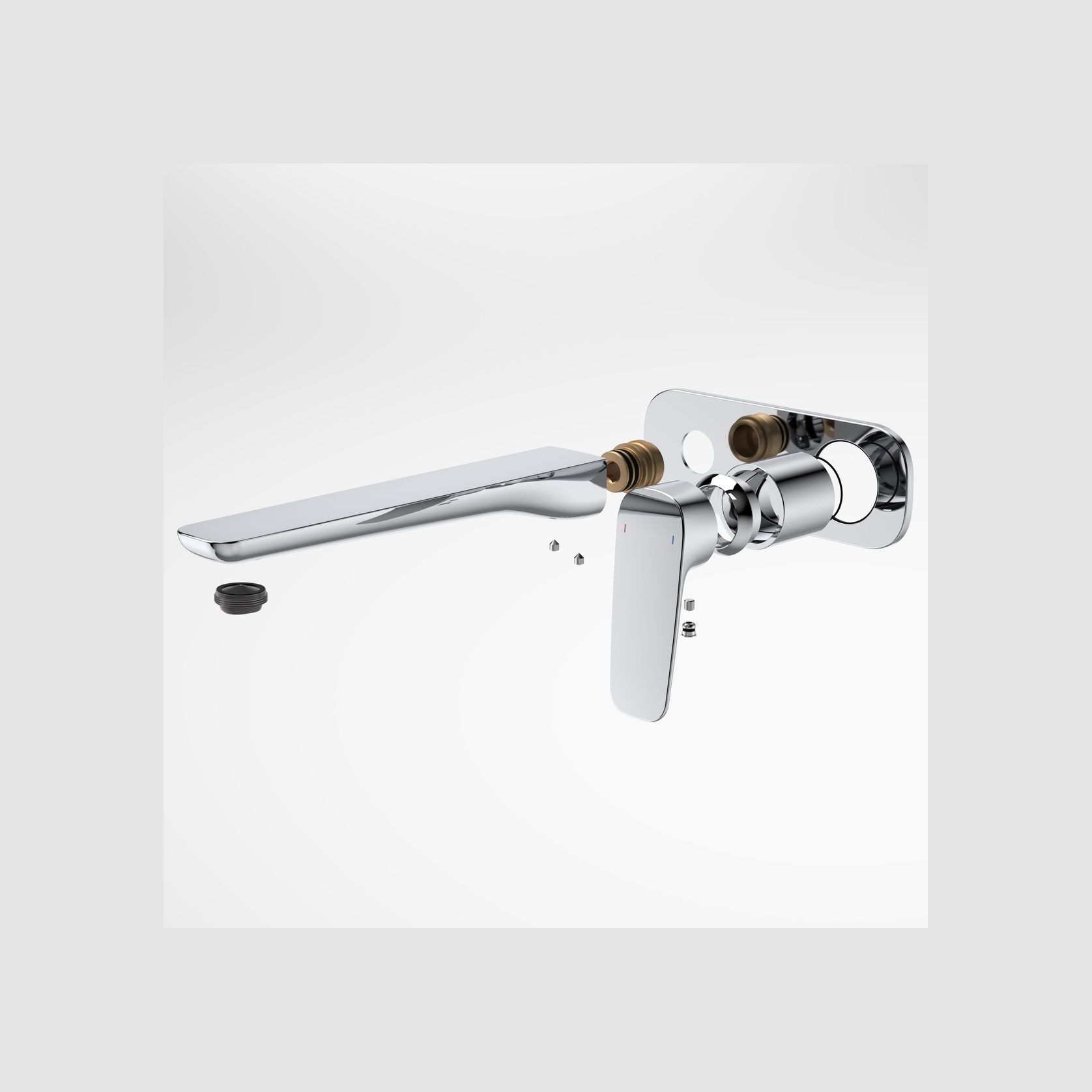 Contura II Wall Basin/Bath Mixer 220mm - Trim Kit  | Chrome gallery detail image