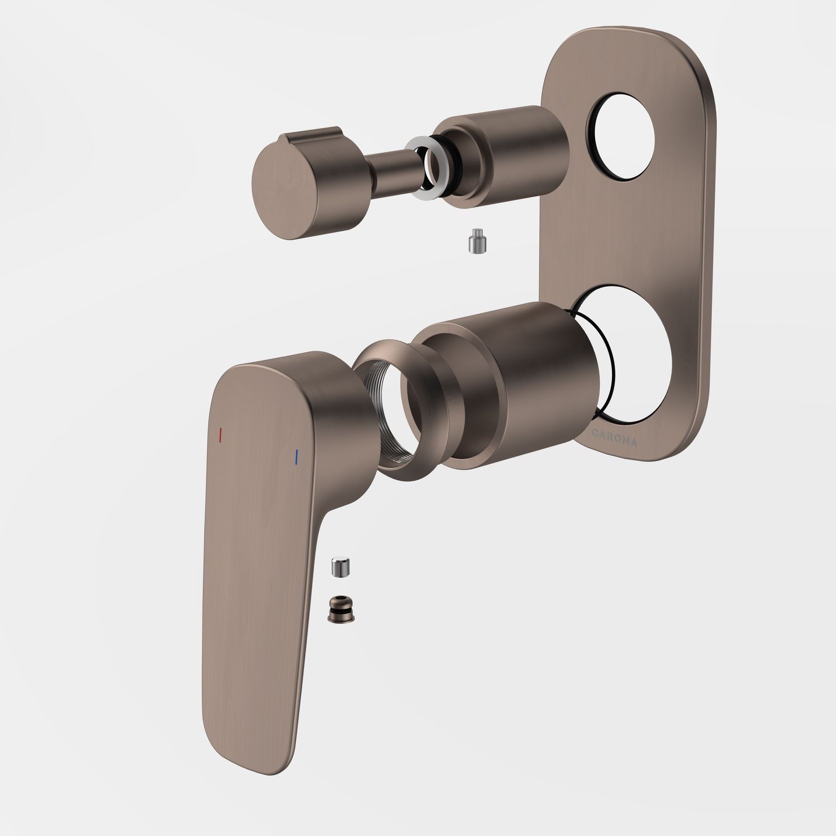 Contura II Bath/Shower Mixer with Diverter - Trim Kit  | Brushed Bronze gallery detail image