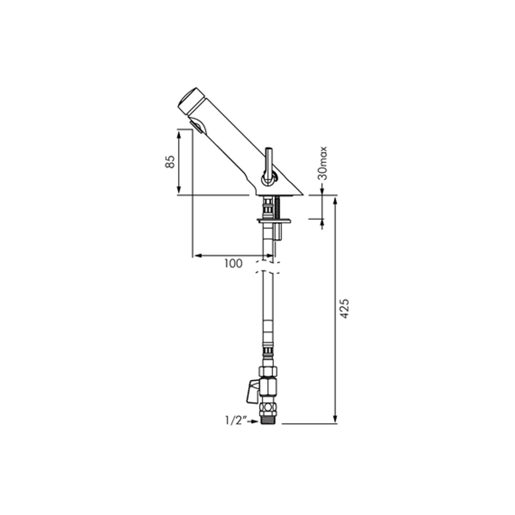 Delabie Temposoft Mix 2 Time Flow Basin Mixer gallery detail image