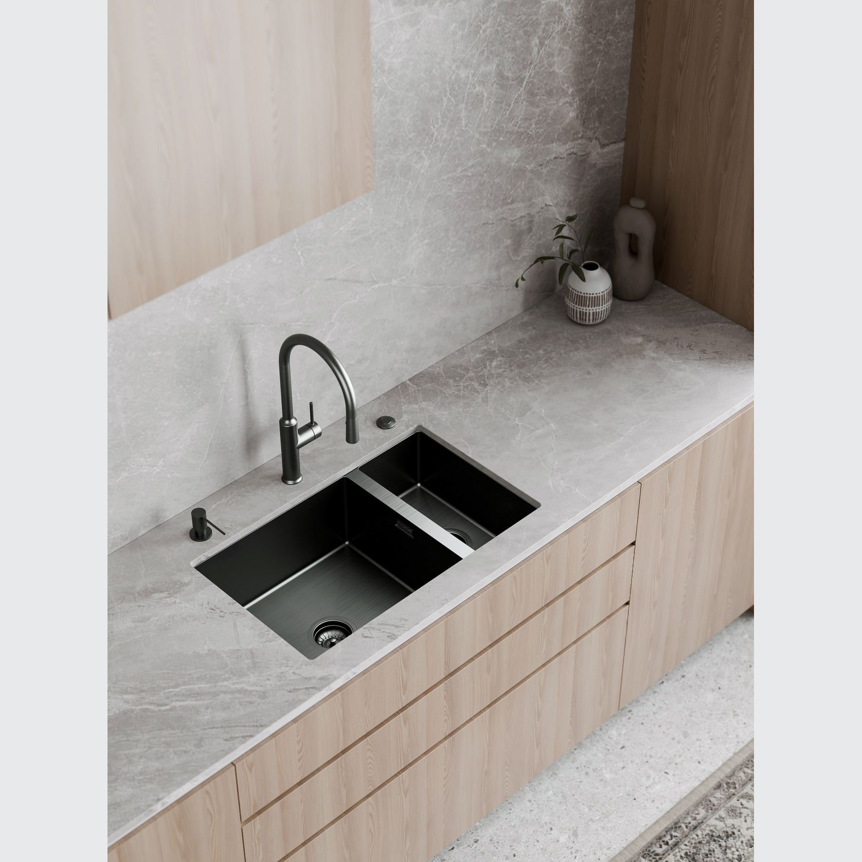 Nature Piper Pull Down Sink Mixer | Textured Handle gallery detail image