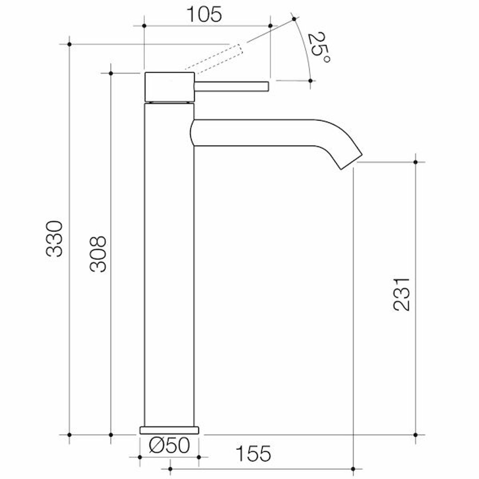 Liano II Tower Basin Mixer - All Pressure - Lead Free gallery detail image