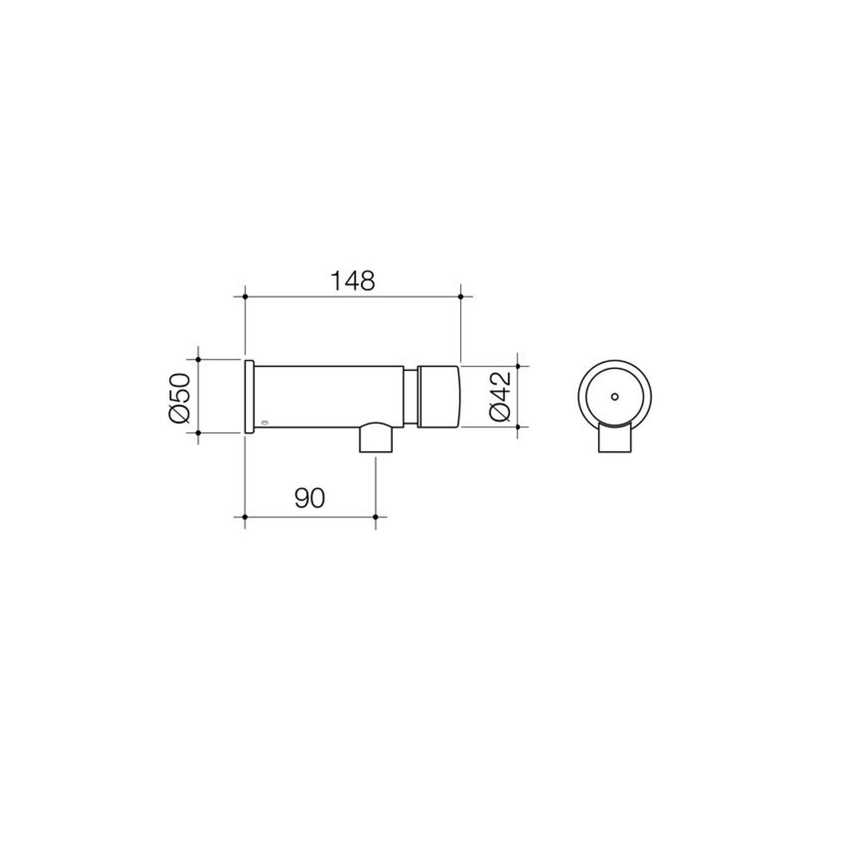 Civic Wall Push Timed Flow 90mm Tap gallery detail image