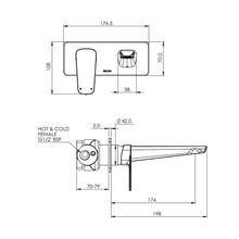 Axiss II Wall Mounted Basin/Bath Mixer 35mm L/H gallery detail image