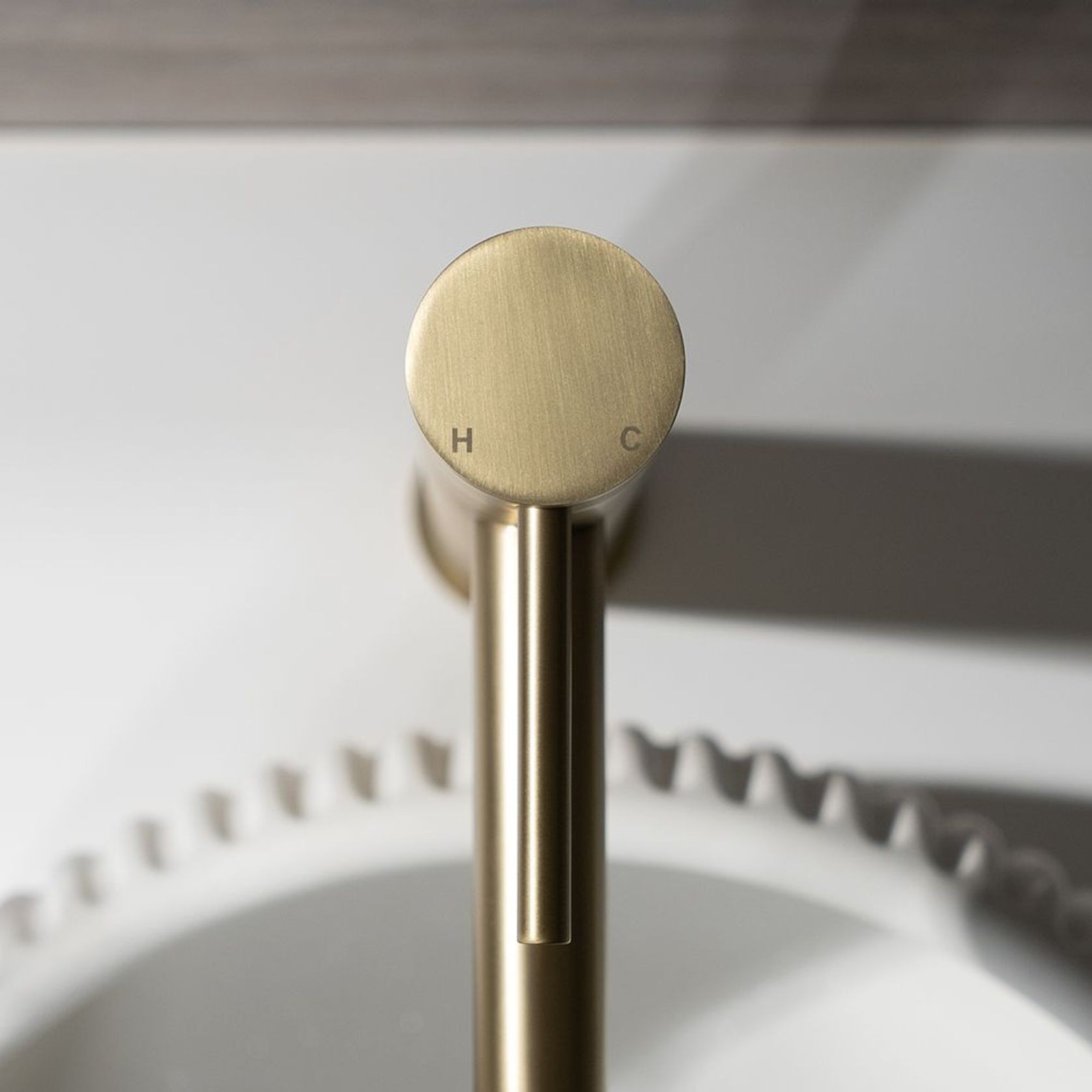 Mira Brushed Brass Gold Tall Basin Mixer gallery detail image