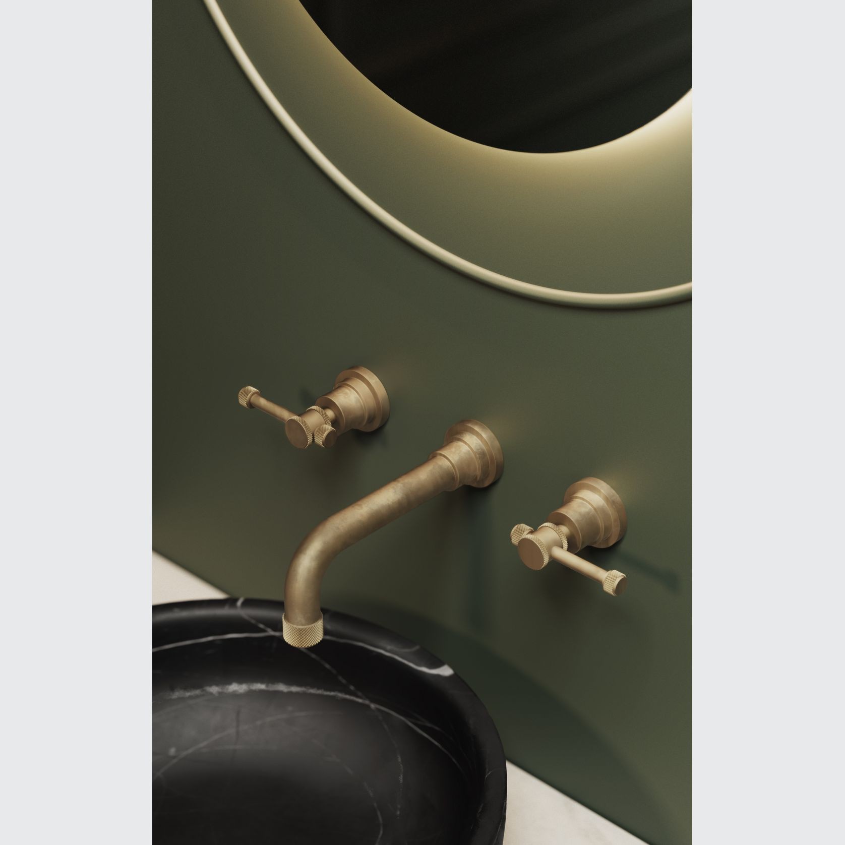 Arena 3 Hole Wall Mount Basin Mixer gallery detail image