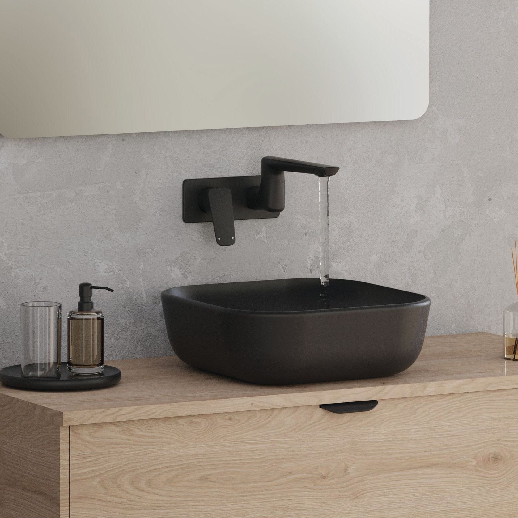 Axiss II Wall Mounted Swivel Basin/Bath Mixer 35mm L/H gallery detail image