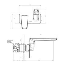 Axiss Wall Mounted Swivel Basin/Bath Mixer 40mm gallery detail image