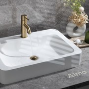 Mira Brushed Brass Gold Short Basin Mixer gallery detail image