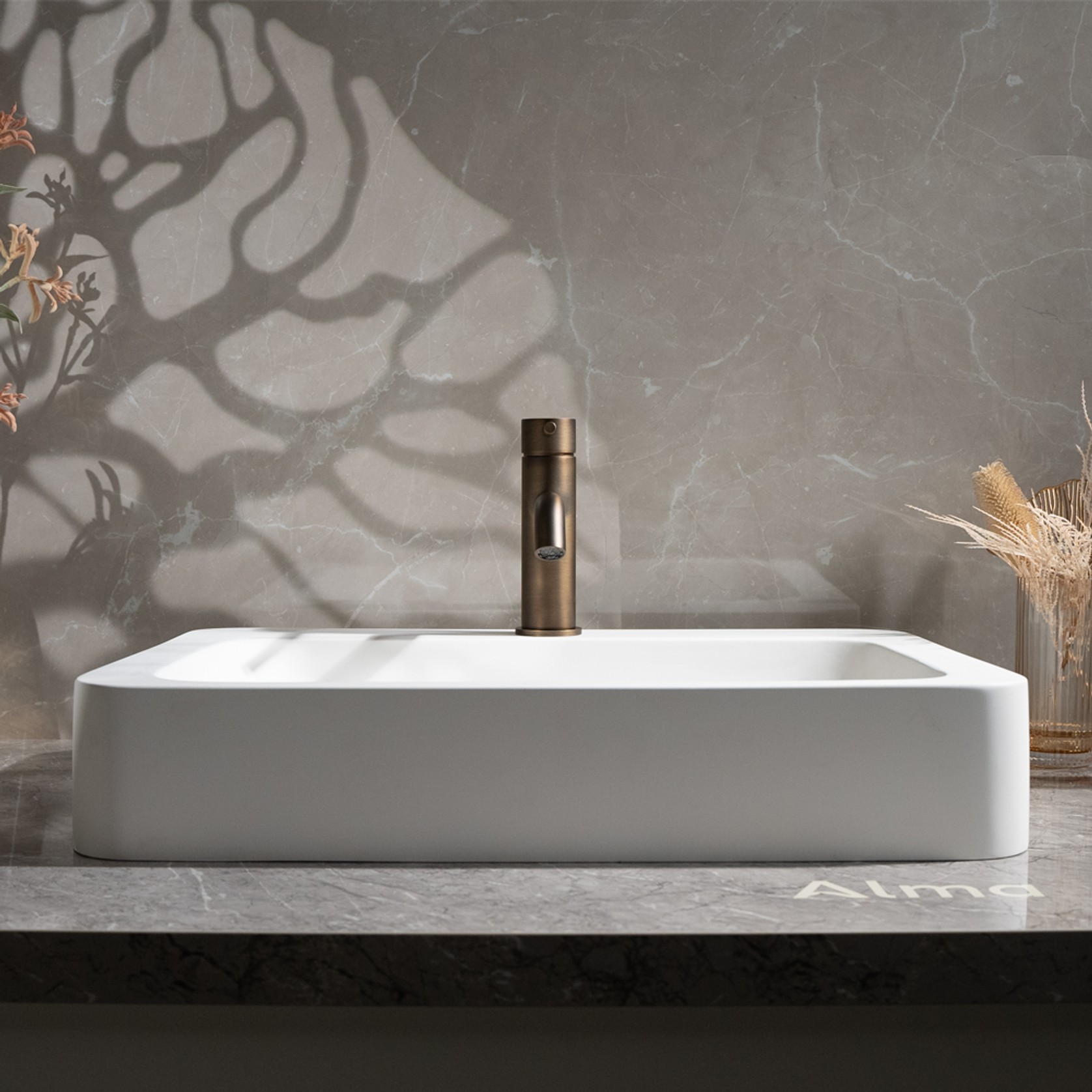 Mira Brushed Vintage Antique Brass Short Basin Mixer gallery detail image