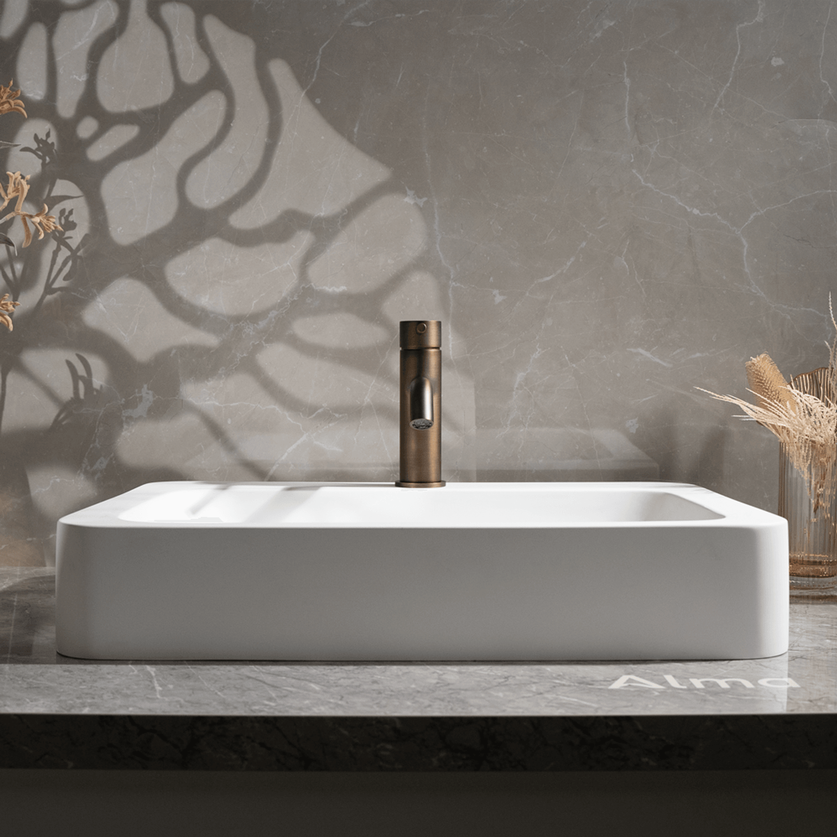 Mira Brushed Vintage Antique Brass Short Basin Mixer gallery detail image