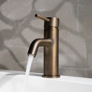 Mira Brushed Vintage Antique Brass Short Basin Mixer gallery detail image