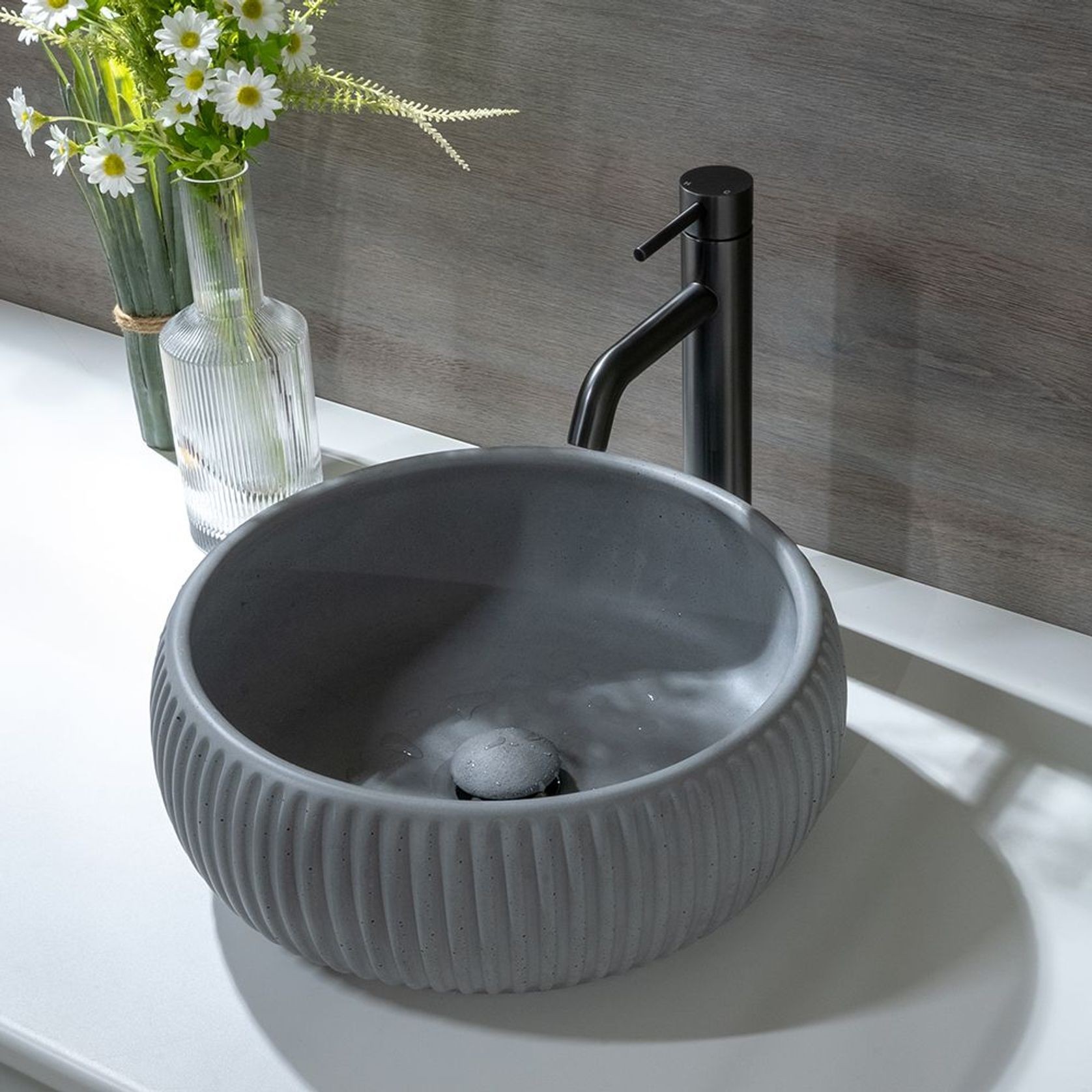 Mira Brushed Gunmetal Tall Basin Mixer gallery detail image