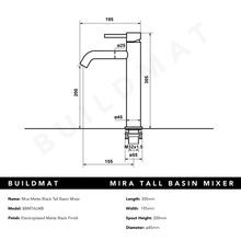 Mira Matte Black Tall Basin Mixer gallery detail image