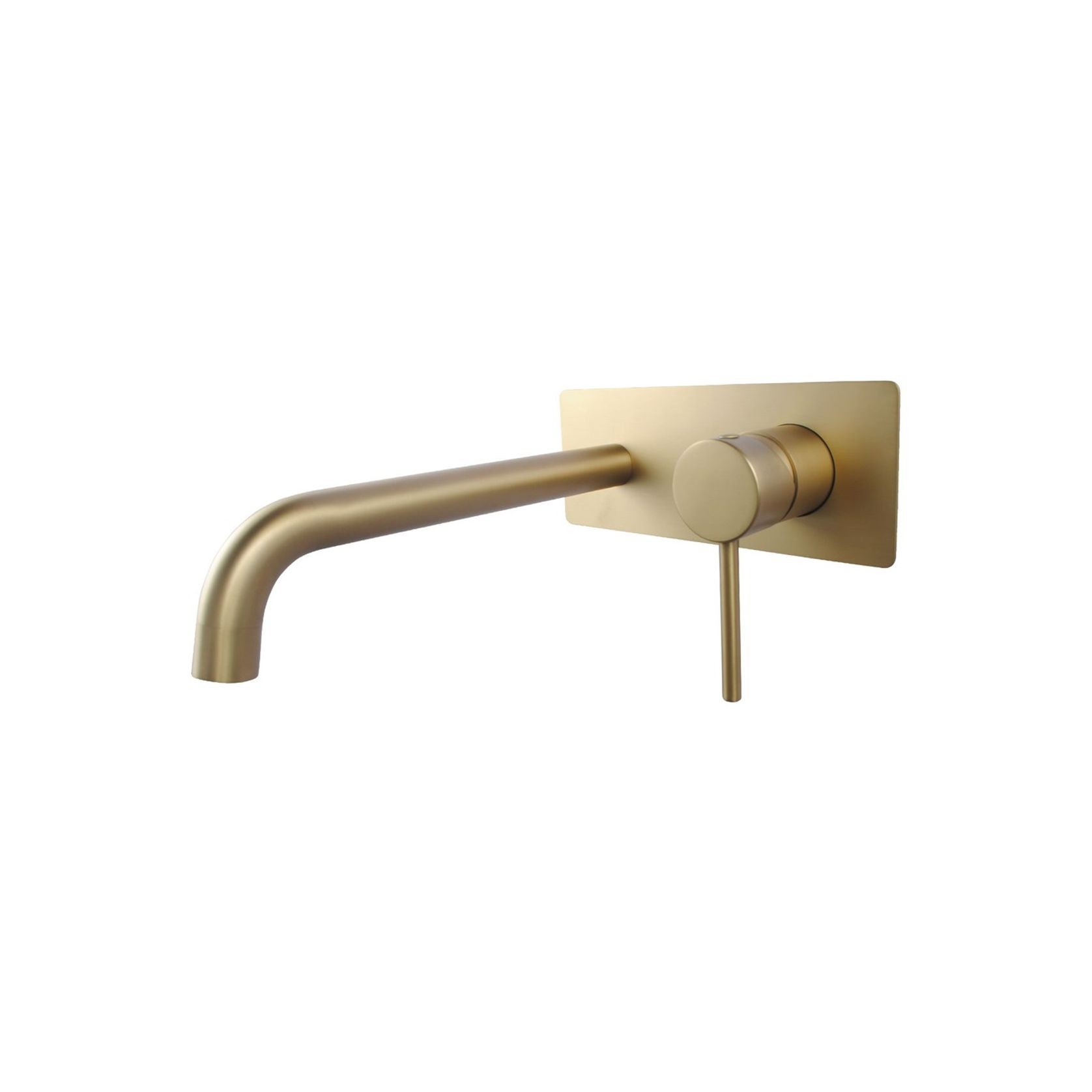 Lucid Pin Wall Mixer With Spout Brushed Brass gallery detail image