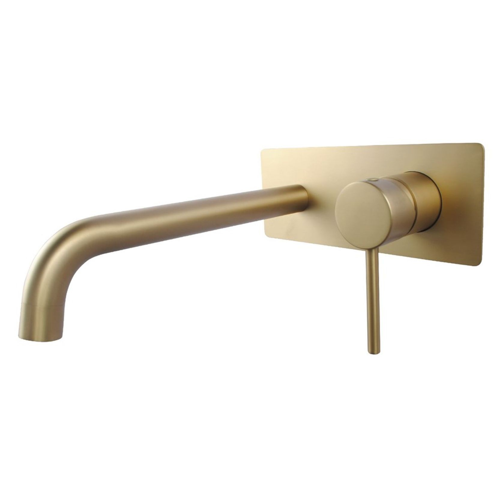 Lucid Pin Wall Mixer With Spout Brushed Brass gallery detail image