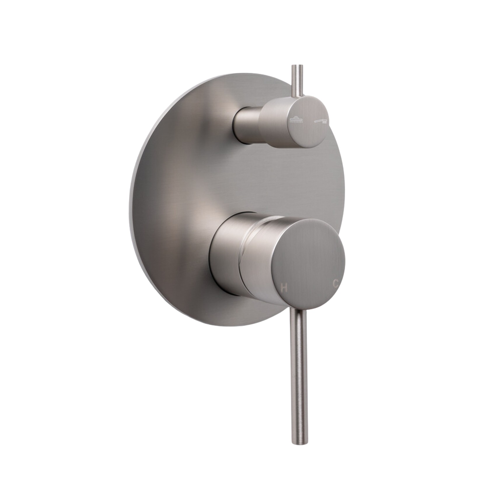 Mira Brushed Nickel Wall Mixer Divertor Plate gallery detail image