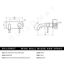 Mira Matte Black Wall Mixer and Spout gallery detail image