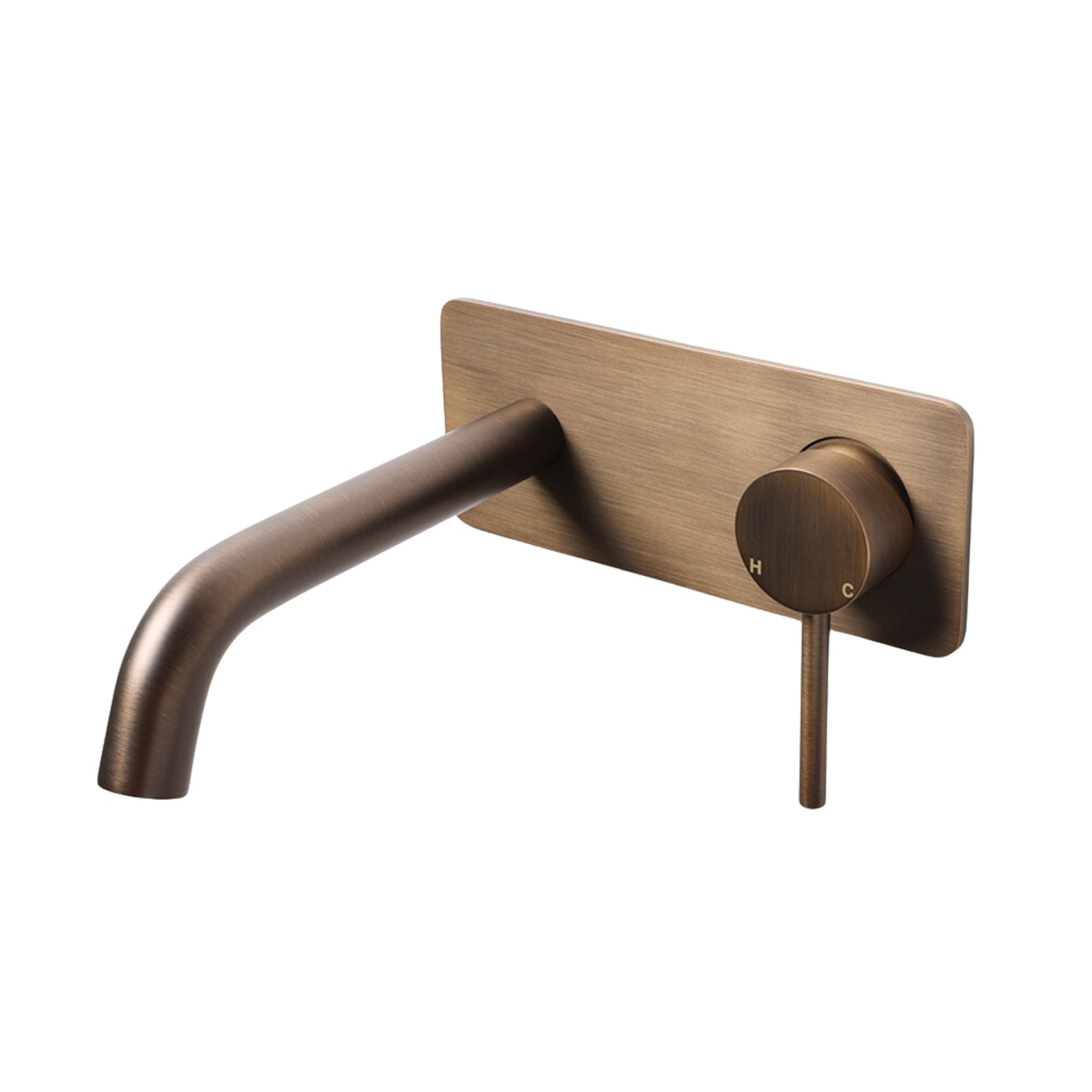 Mira Brushed Vintage Antique Brass Wall Mixer and Spout gallery detail image
