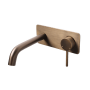Mira Brushed Vintage Antique Brass Wall Mixer and Spout gallery detail image