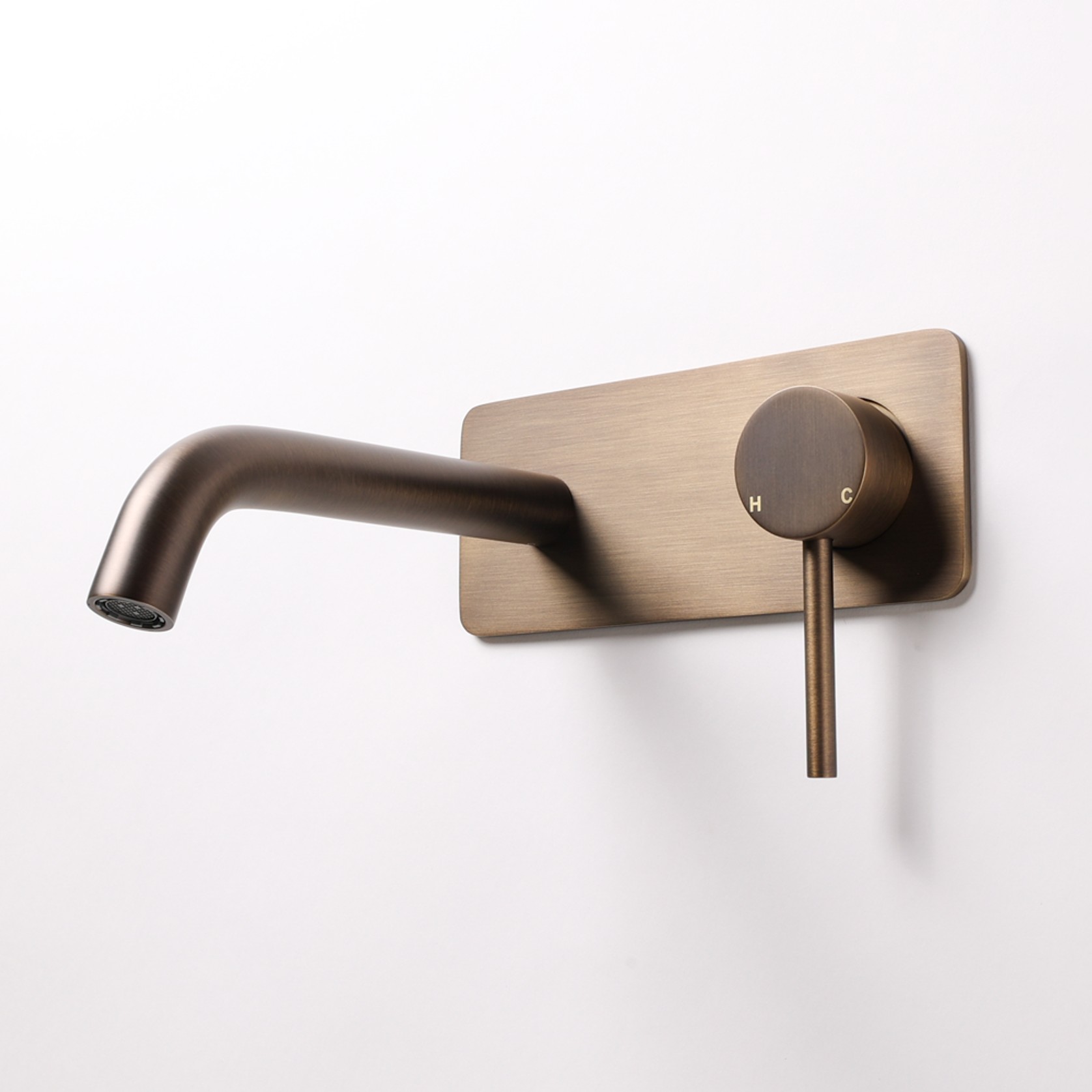 Mira Brushed Vintage Antique Brass Wall Mixer and Spout gallery detail image