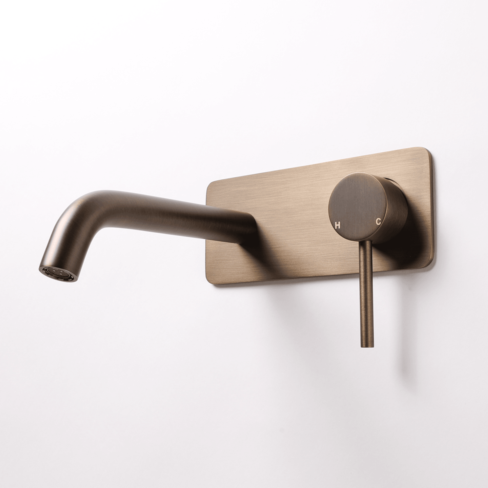 Mira Brushed Vintage Antique Brass Wall Mixer and Spout gallery detail image