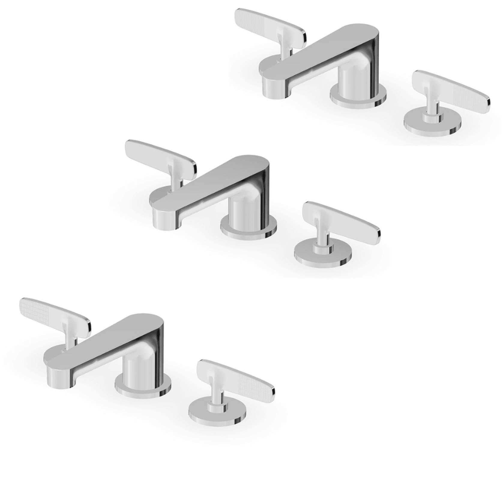 Veloce 3 tap hole Deck Mounted Basin Mixer gallery detail image