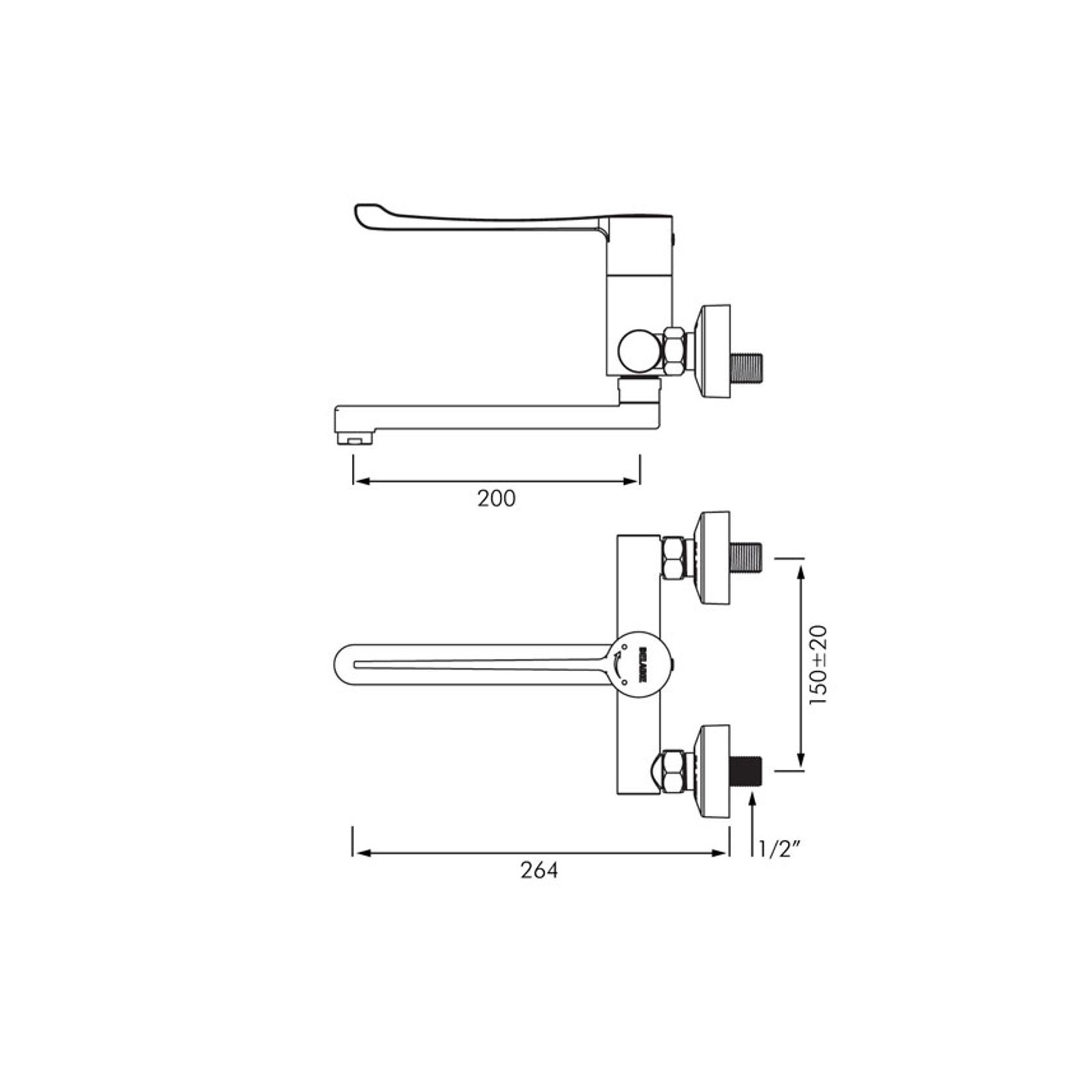 Delabie Sequential Mechanical Basin Mixer gallery detail image