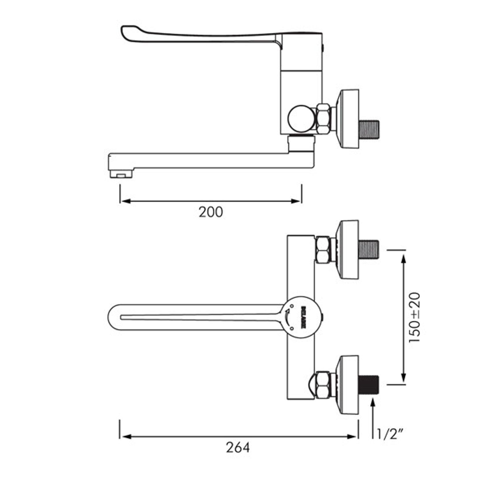 Delabie Sequential Mechanical Basin Mixer gallery detail image
