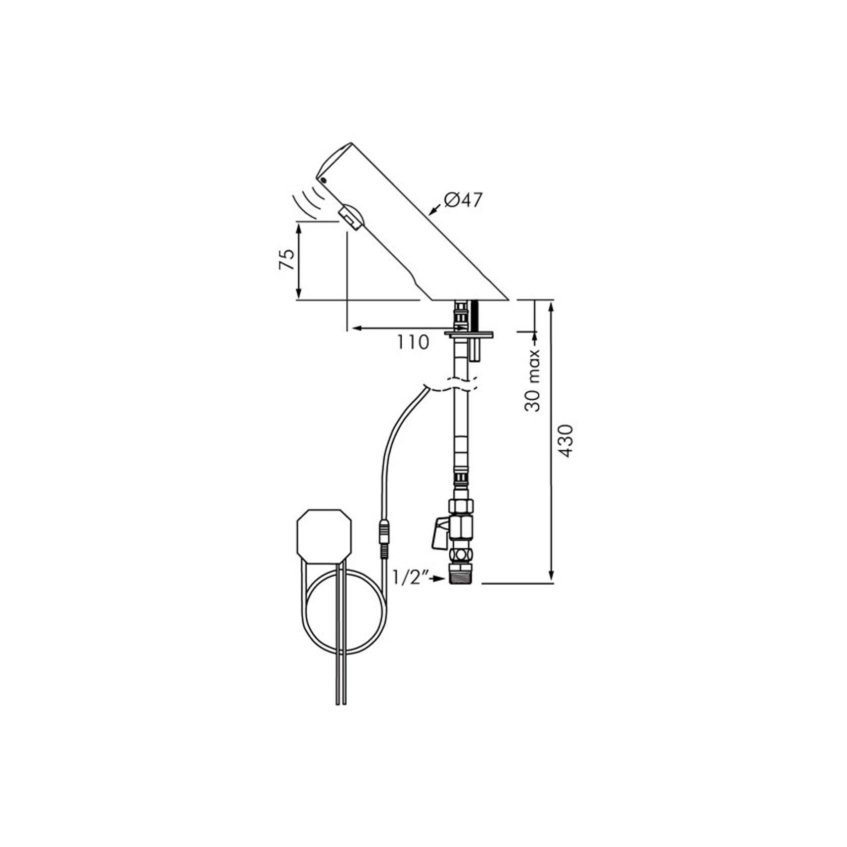 Delabie Tempomatic 4 Electronic Basin Tap gallery detail image