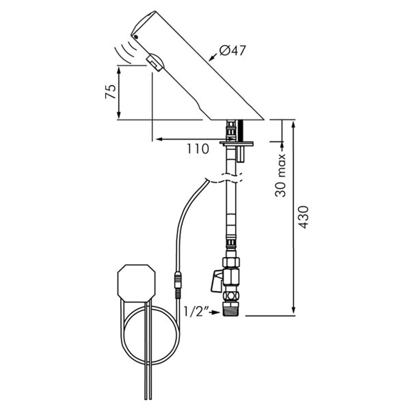 Delabie Tempomatic 4 Electronic Basin Tap gallery detail image