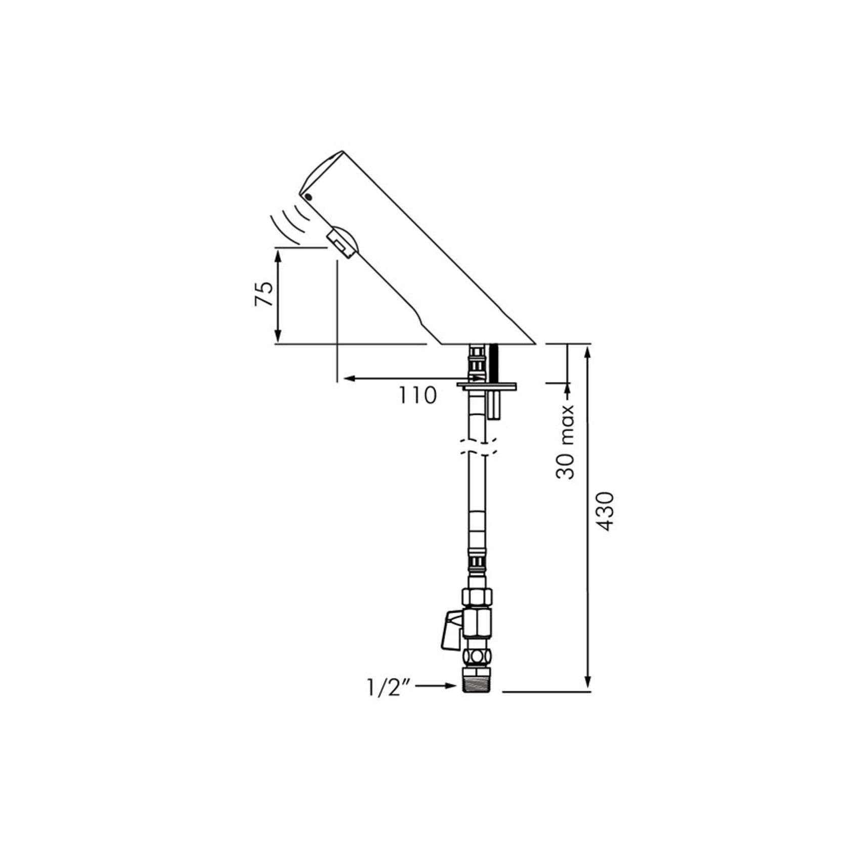 Delabie Tempomatic 4 Electronic Basin Tap gallery detail image