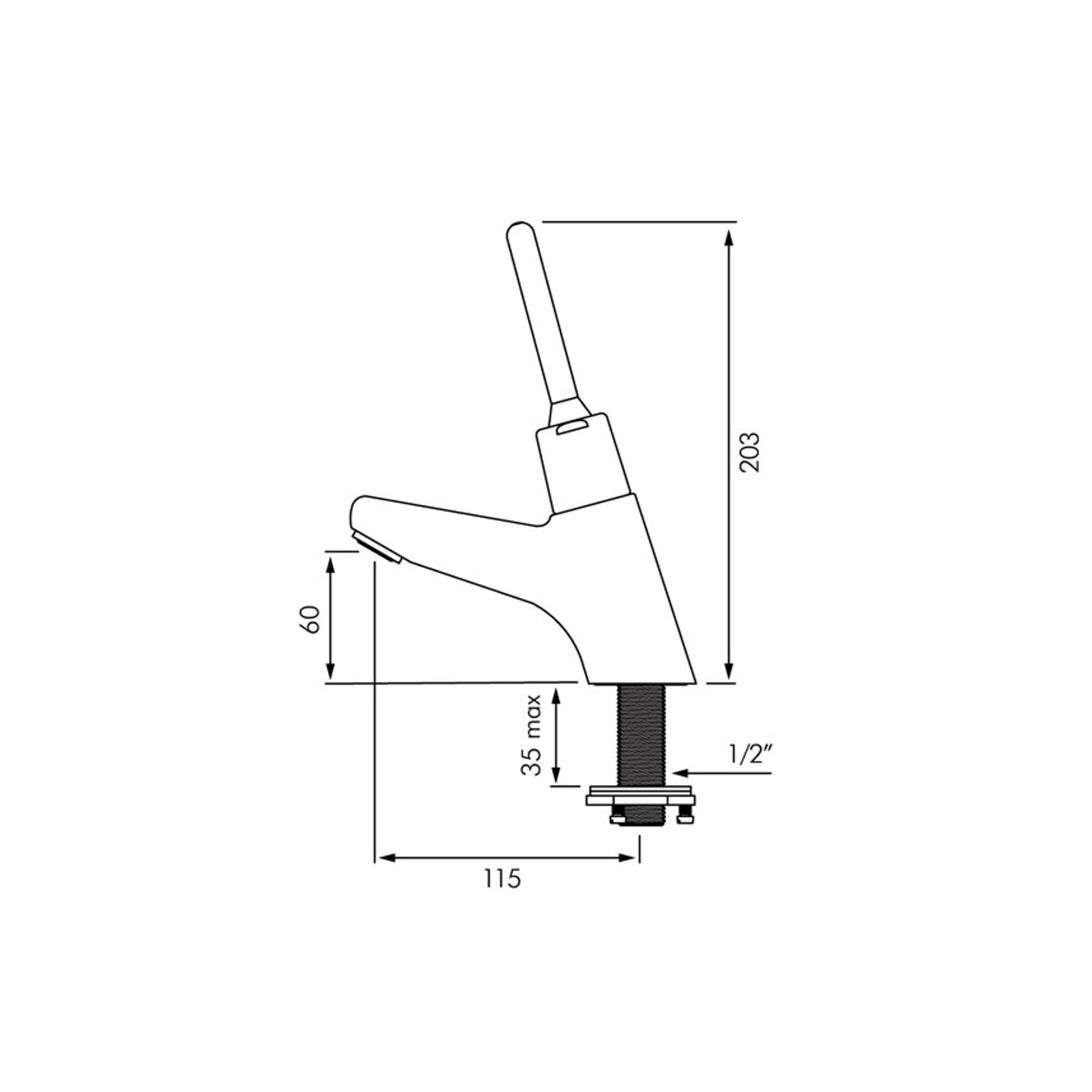 Delabie Tempostop 2 Time Flow Basin Tap Lever Operated gallery detail image