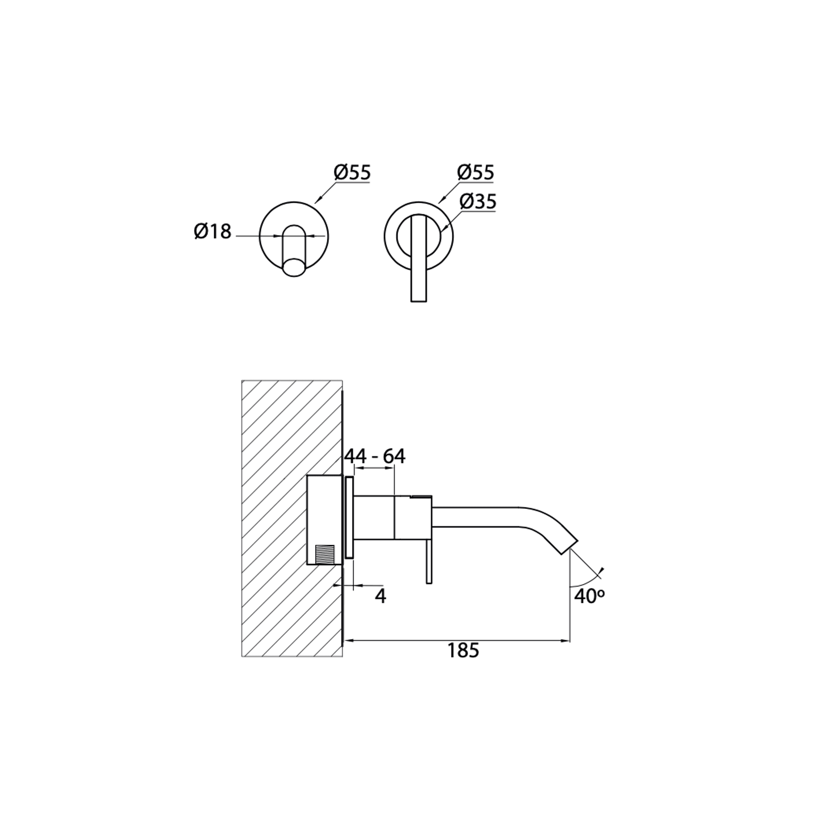 Antonio Frattini DO19 Wall Mounted Tap gallery detail image
