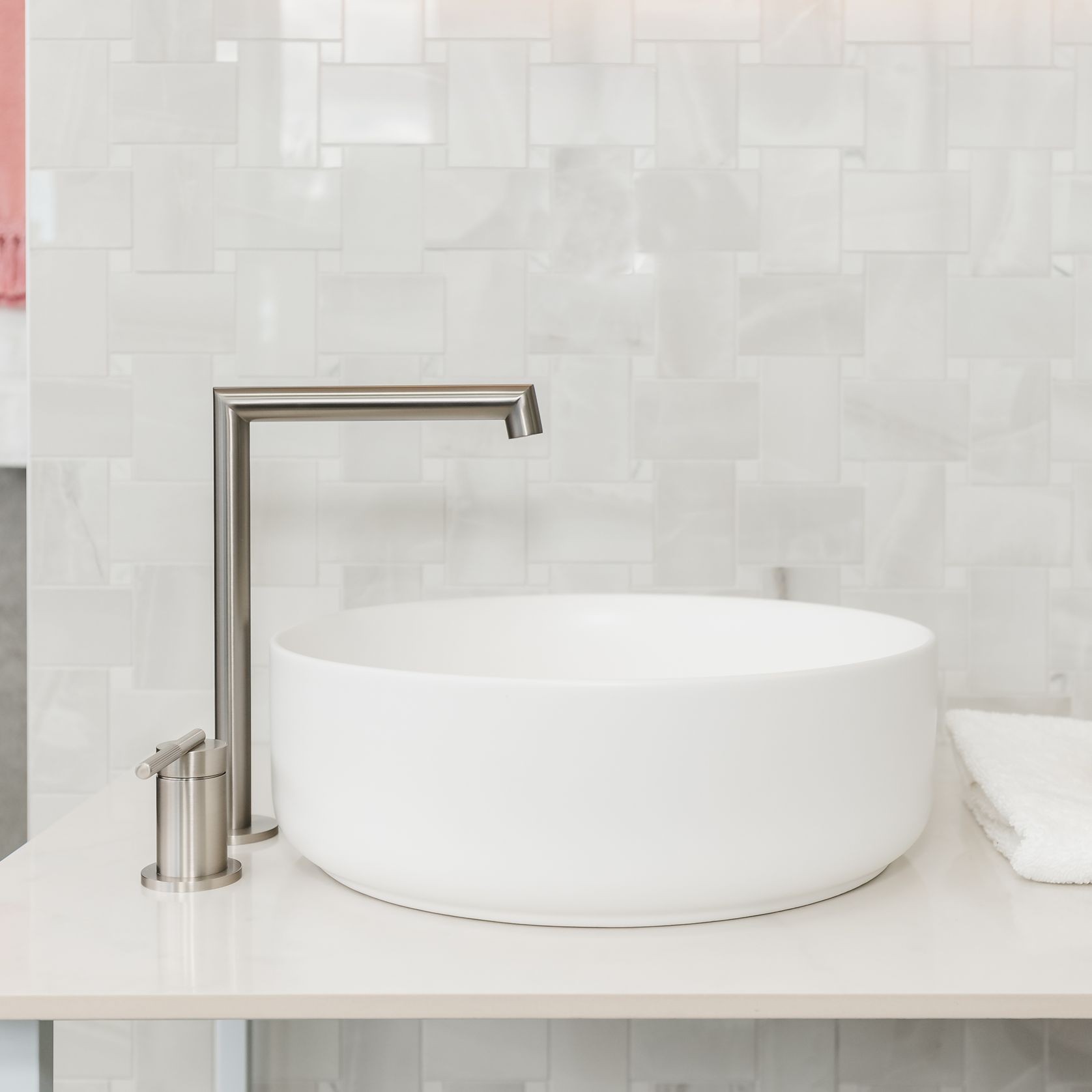 Caddence Split Type Basin Mixer Brushed Nickel gallery detail image