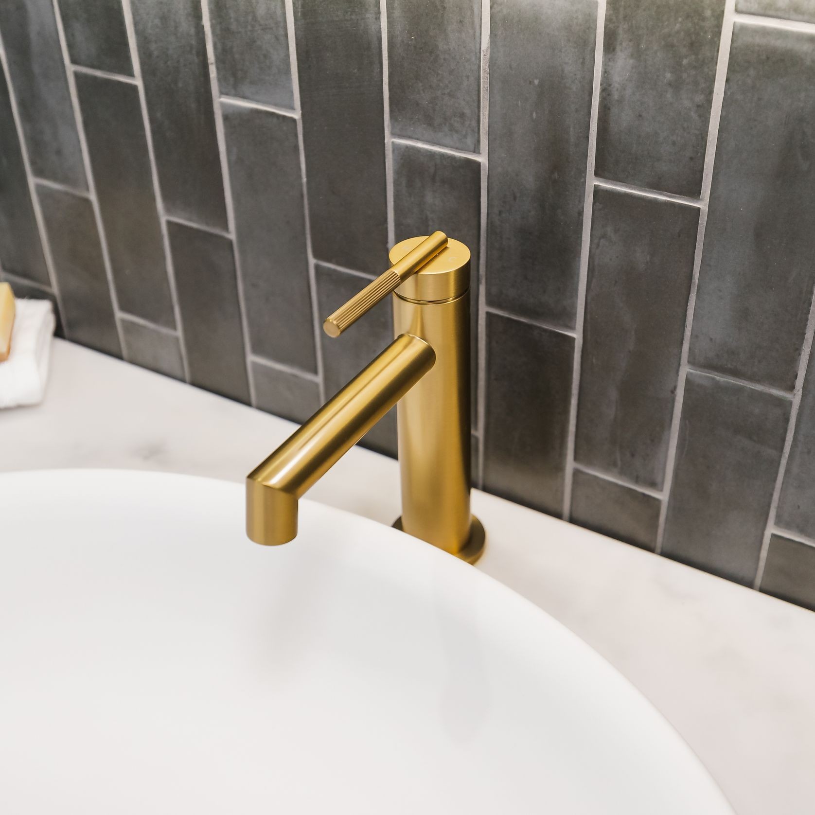 Caddence Basin Mixer Brushed Brass gallery detail image