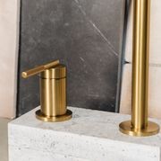 Caddence Split Type Basin Mixer Brushed Brass gallery detail image
