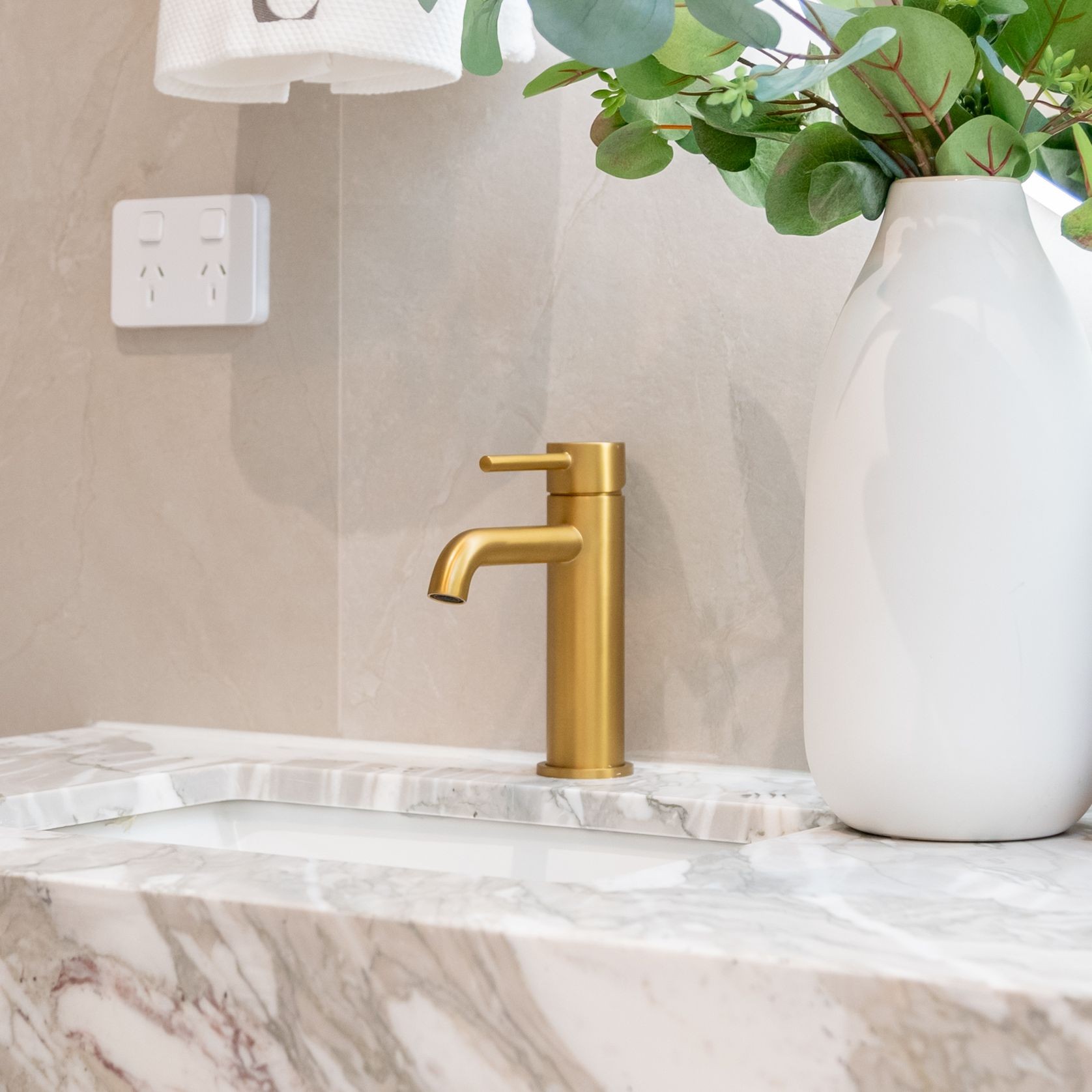 Lucid Pin Basin Mixer Brushed Brass gallery detail image