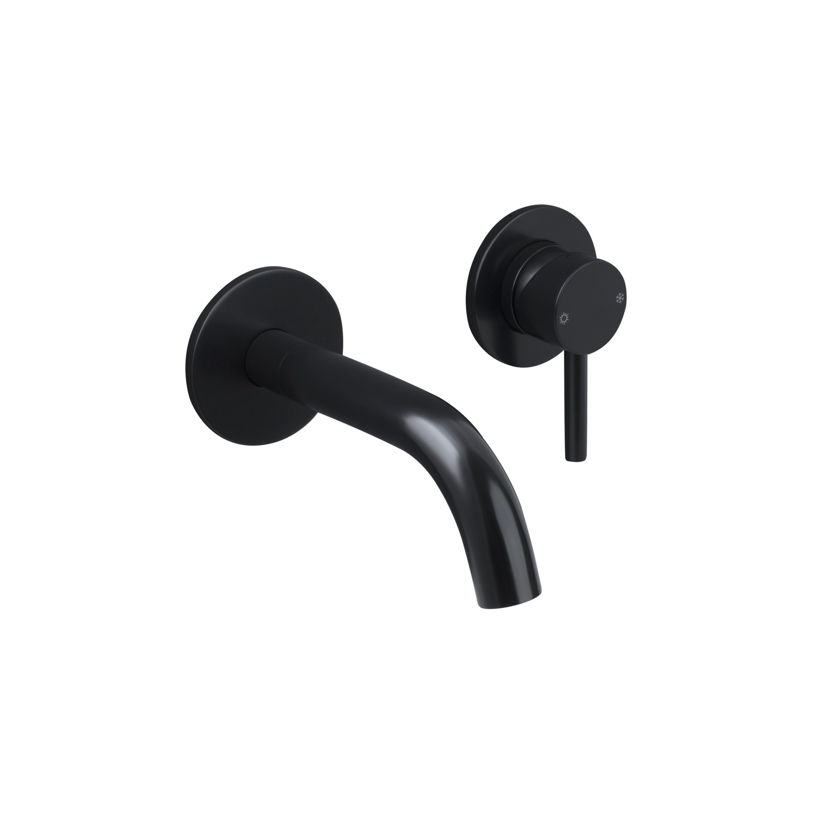 Carbon Wall Mounted Basin Mixer Short Spout Satin Black gallery detail image