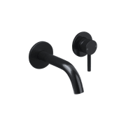 Carbon Wall Mounted Basin Mixer Short Spout Satin Black gallery detail image