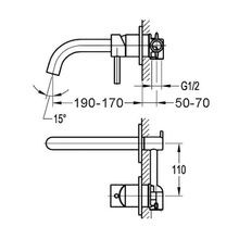 Carbon Wall Mounted Basin Mixer Satin Black gallery detail image